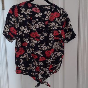 EUC Madewell Poppy Tie Front Shirt Blouse, Sz S